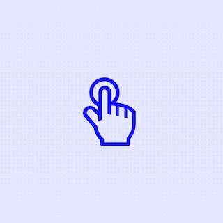 Ikoni: käsi koskettaa näyttöä